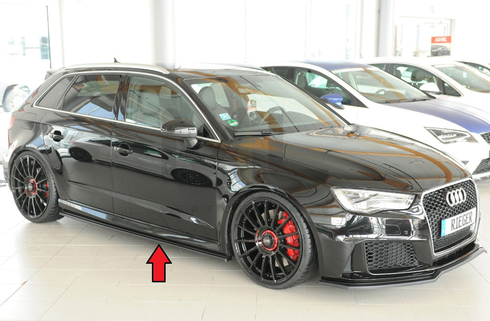 Rieger 00088233 Audi 8V RS3 Side Skirt Splitter 3 | ML Performance UK Car Parts