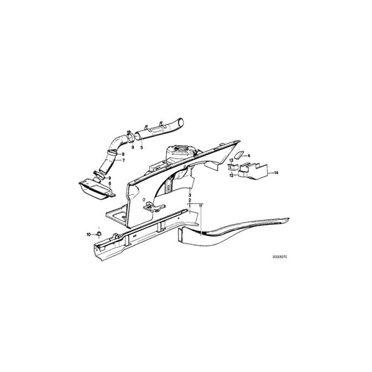 Genuine BMW 51711900172 E23 Air Channel (Inc.  & 745i) | ML Performance US Car Parts