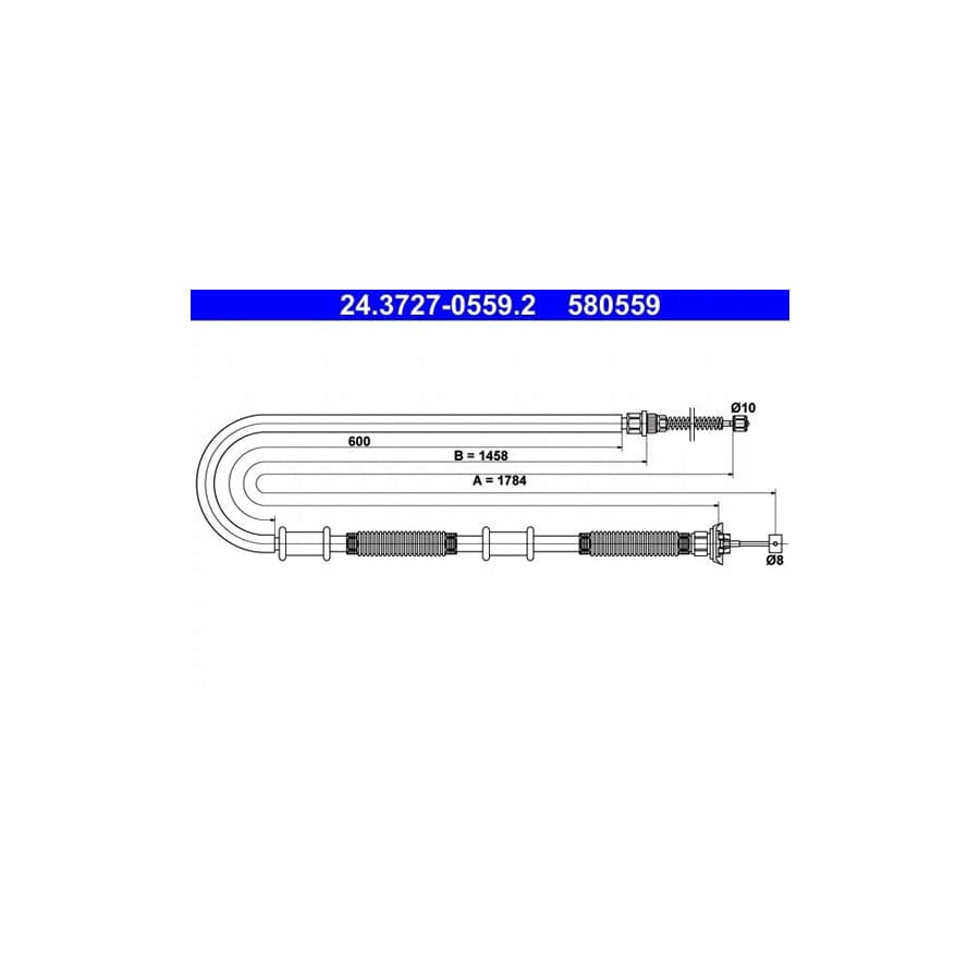 ATE 24.3727-0559.2 Hand Brake Cable for Fiat Doblo