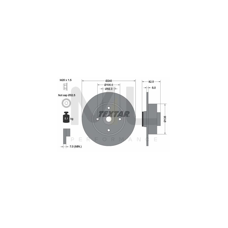 TEXTAR PRO 92154403 Brake Disc Solid, Coated, with integrated magnetic sensor ring, with wheel bearing | ML Performance Car Parts