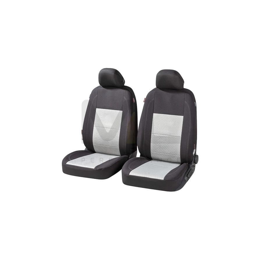 WALSER Avignon , ZIPP IT Premium 11870 Car seat cover Black, Silver, Polyester, Front