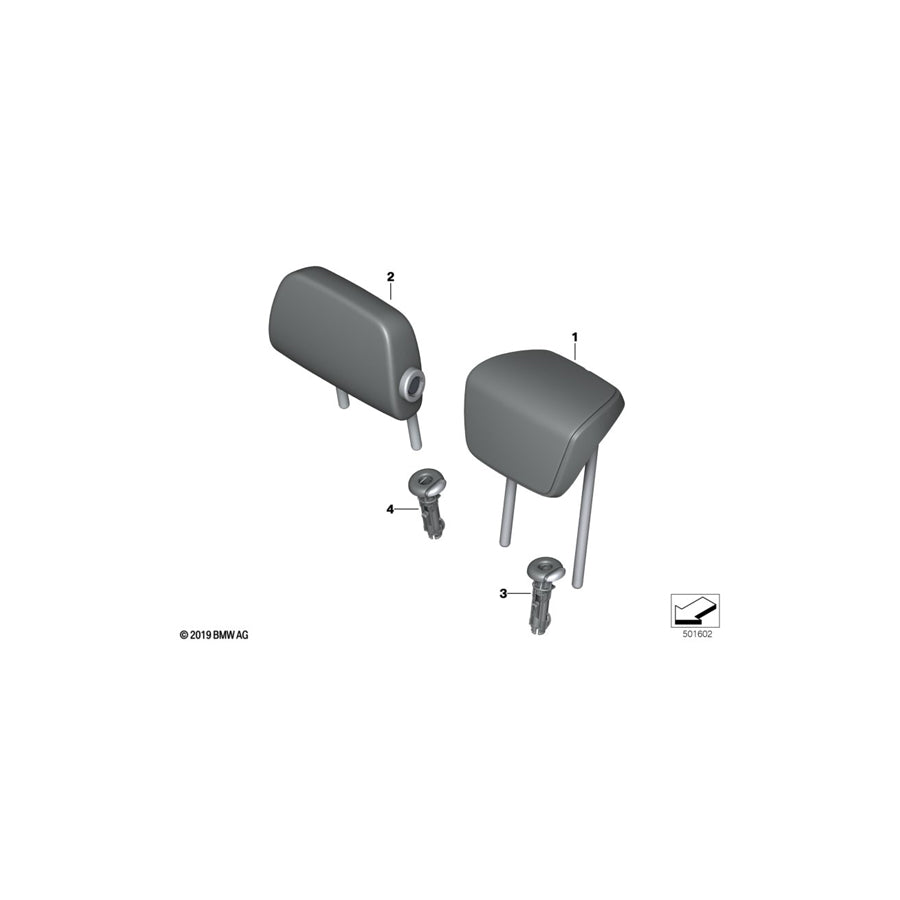 Genuine BMW 52209495016 F44 Folding Headrest, Leather, Outer Rear OYSTER (Inc. 228iX) | ML Performance US Car Parts