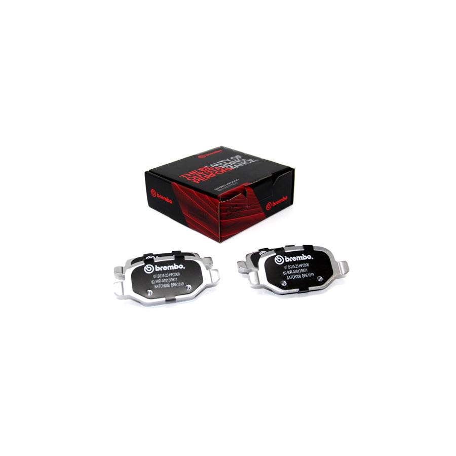 Brembo 07.B315.23 Alfa Romeo Fiat Lancia Rear HP2 High Performance Brake Pad Set (Inc. 147, 156, Linea, Lybra SW) | ML Performance US Car Parts