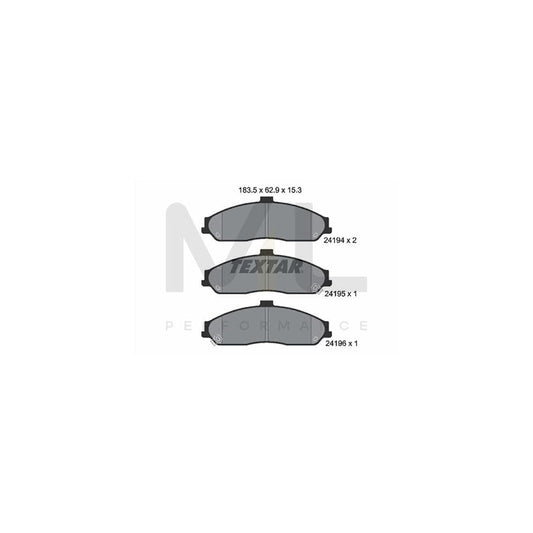 TEXTAR 2419401 Brake pad set with acoustic wear warning | ML Performance Car Parts