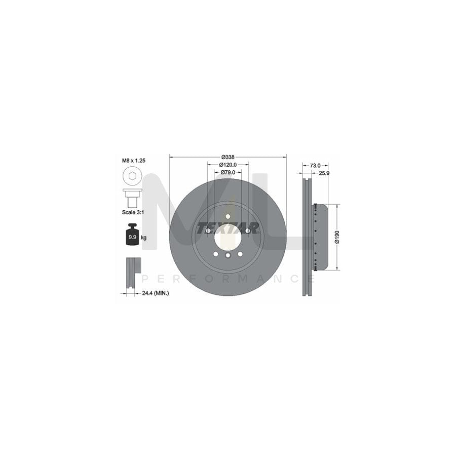 TEXTAR PRO+ 92219725 Brake Disc for BMW 1 Series Internally Vented, Two-piece brake disc, Coated, High-carbon, with bolts/screws, without wheel hub, without wheel studs | ML Performance Car Parts