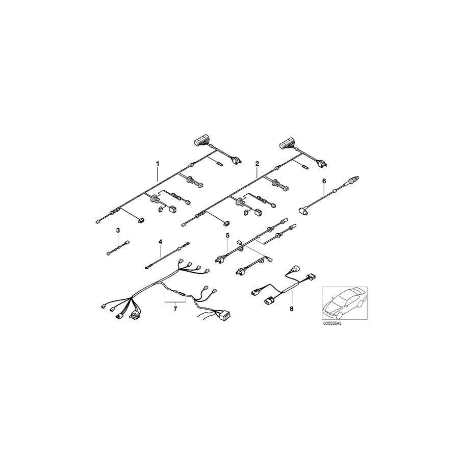 Genuine BMW 61128369371 E38 Wiring Add.Heater/Indep.Ventil.Syst. (Inc. 740d, 750iL & 750iLS) | ML Performance US Car Parts
