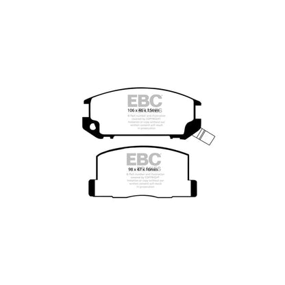 EBC PD01KR755 Toyota MR2 Mk1 Greenstuff Rear Brake Pad & Plain Disc Kit 2 | ML Performance US Car Parts