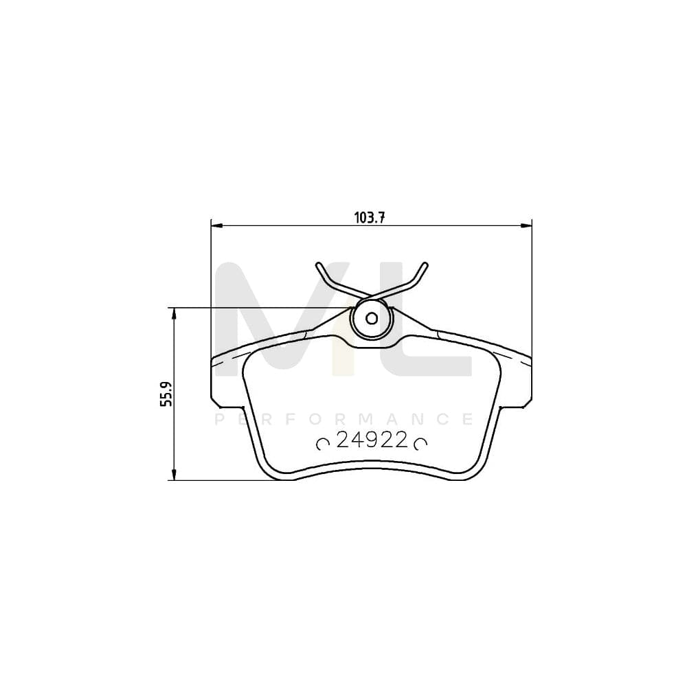 Hella 8DB 355 014-531 Brake Pad Set Not Prepared For Wear Indicator, With Accessories