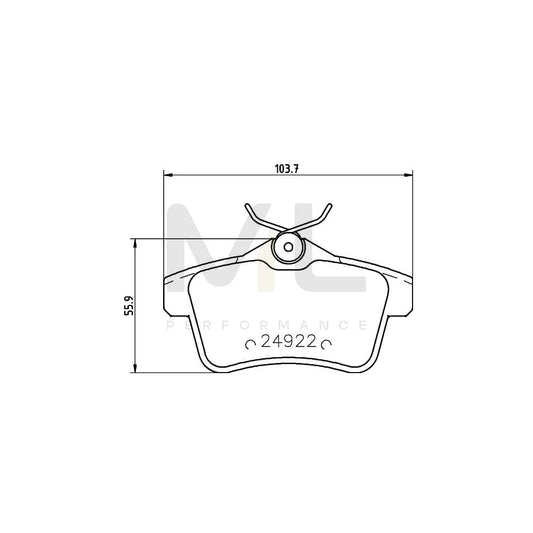 Hella 8DB 355 014-531 Brake Pad Set Not Prepared For Wear Indicator, With Accessories