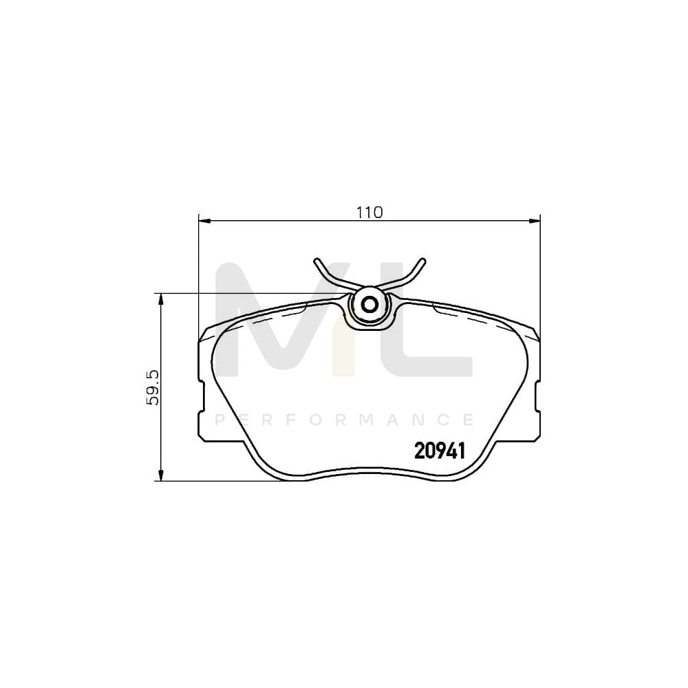 Hella 8DB 355 017-601 Brake Pad Set Prepared For Wear Indicator, With Brake Caliper Screws