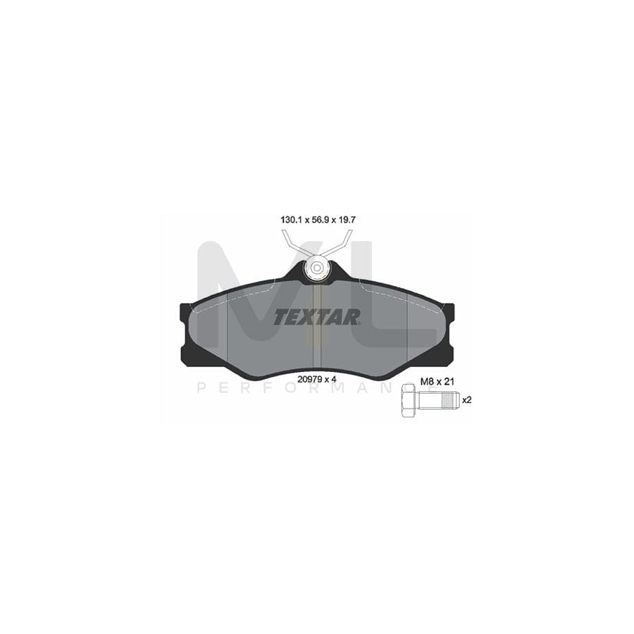 TEXTAR 2097904 Brake pad set for not prepared for wear indicator, with brake caliper screws | ML Performance Car Parts