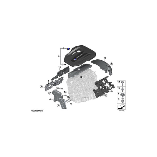 Genuine BMW 11148587719 G06 G11 G20 Bracket For Acoustic Cover (Inc. X6 30dX, 730d & X7 30dX) | ML Performance US Car Parts