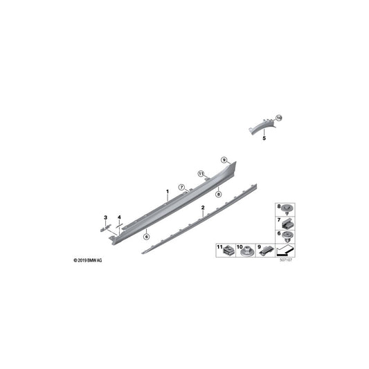 Genuine BMW 51778075470 F44 Right Door Sill Cover MSP (Inc. 218i, 228iX & 220d) | ML Performance US Car Parts