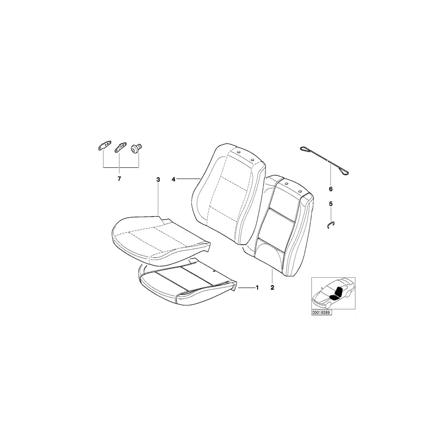 Genuine BMW 52103412192 E83 Seat Cover Leather SCHWARZ (Inc. X3) | ML Performance US Car Parts