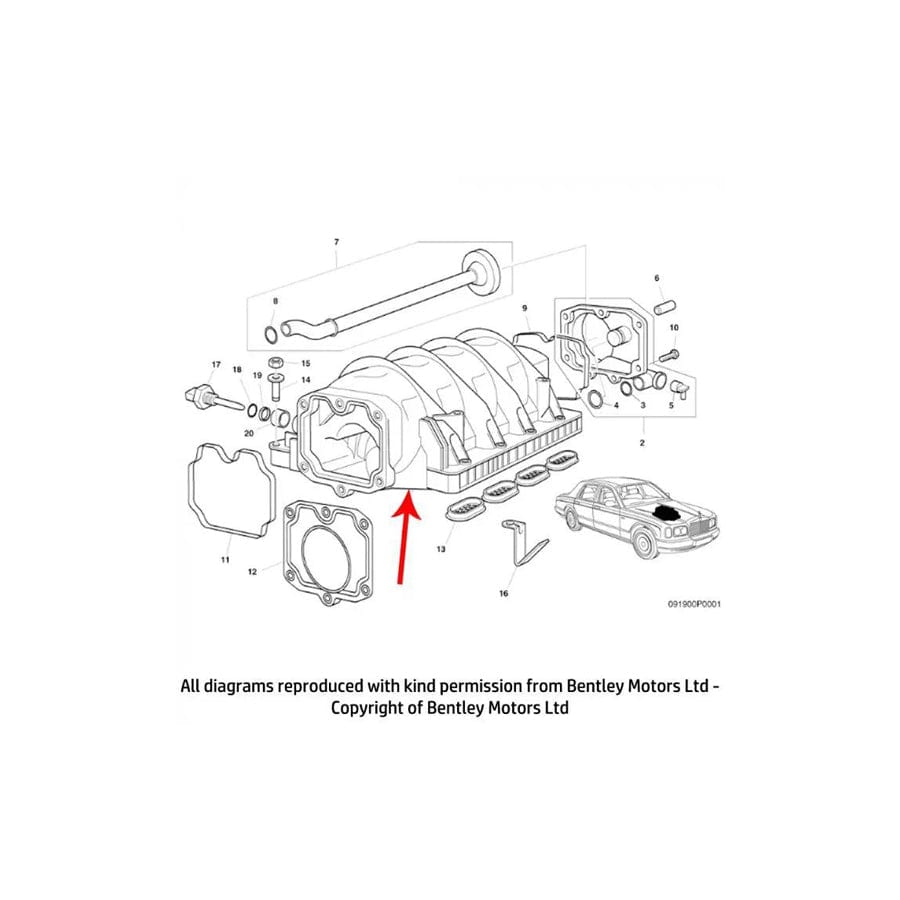 GENUINE Bentley PB28567PA INLET MANIFOLD