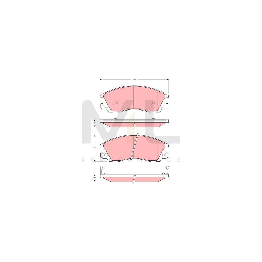 TRW Gdb3299 Brake Pad Set For Hyundai Terracan (Hp) With Acoustic Wear Warning | ML Performance Car Parts