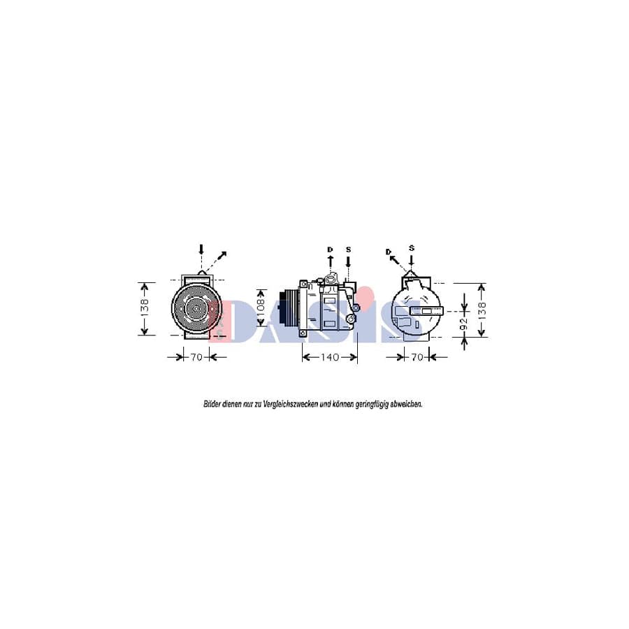 AKS Dasis 851404N Compressor, Air Conditioning