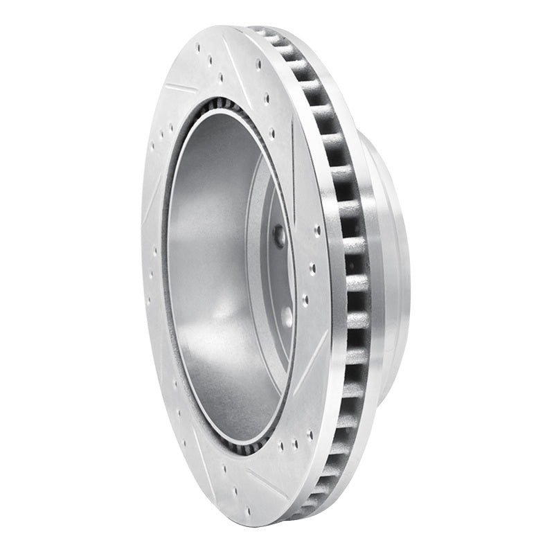 R1 Concepts R1 08-25 Ford E-150 Rear Left Drilled & Slotted Silver Brake Rotor