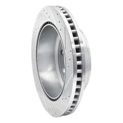 R1 Concepts R1 08-25 Ford E-150 Rear Left Drilled & Slotted Silver Brake Rotor