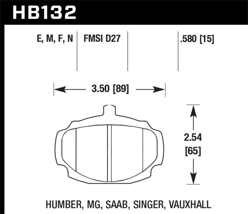 Hawk Performance Hawk 67-80 MGB / 67-74 MGB GT Blue 9012 Race Front Brake Pads