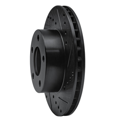 R1 Concepts R1 75-80 Ford Granada Right Rear Drilled & Slotted Black Brake Rotor