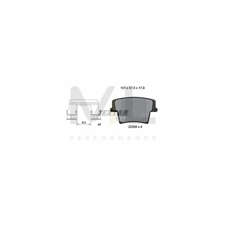 TEXTAR 2220903 Brake pad set with acoustic wear warning, with accessories | ML Performance Car Parts