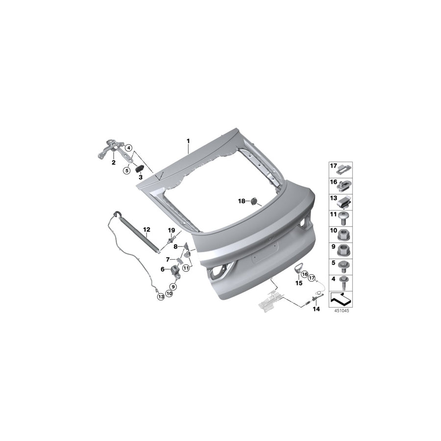 Genuine BMW 51247342901 F26 Wedge, Rear Hatch, Left (Inc. X4 M40iX, X4 20iX & X4 20dX) | ML Performance US