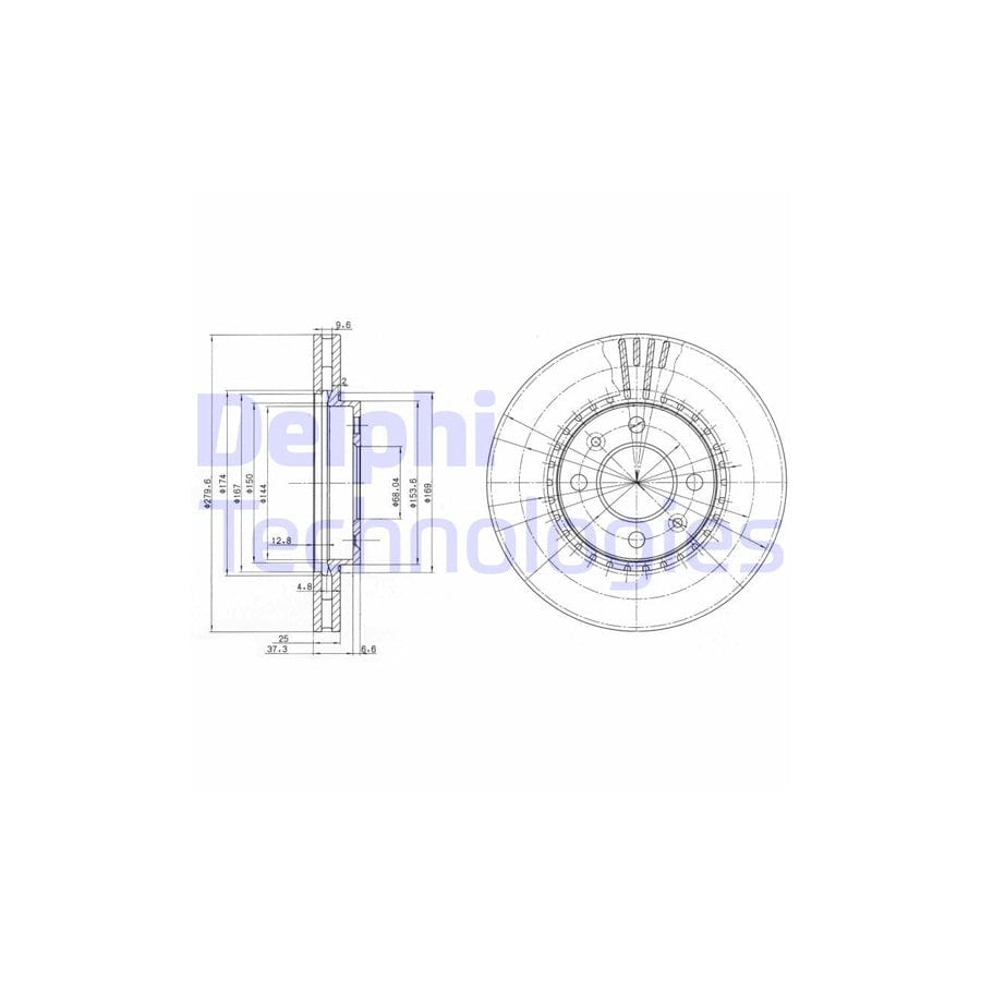 Delphi Bg2619 Brake Disc For Saab 9000