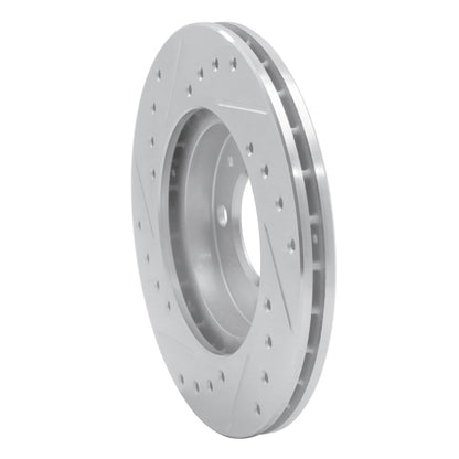 R1 Concepts R1 80-08 Audi 4000 Front Right Drilled & Slotted Silver Brake Rotor