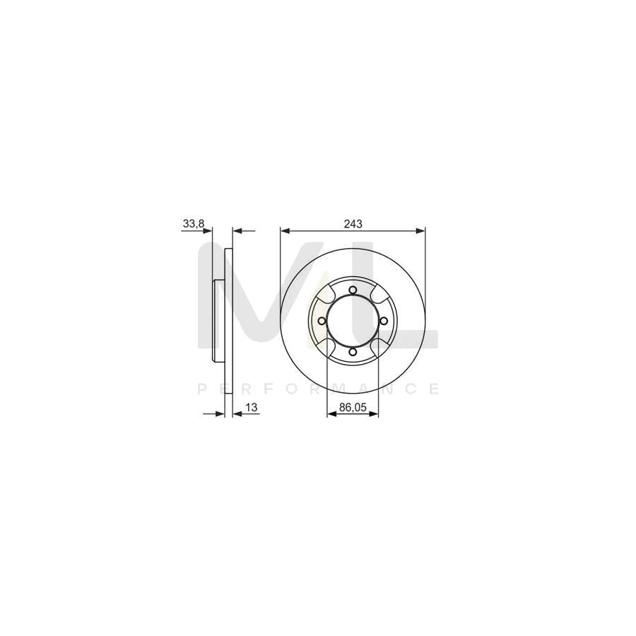 BOSCH 0 986 479 846 Brake Disc Solid, Oiled | ML Performance Car Parts