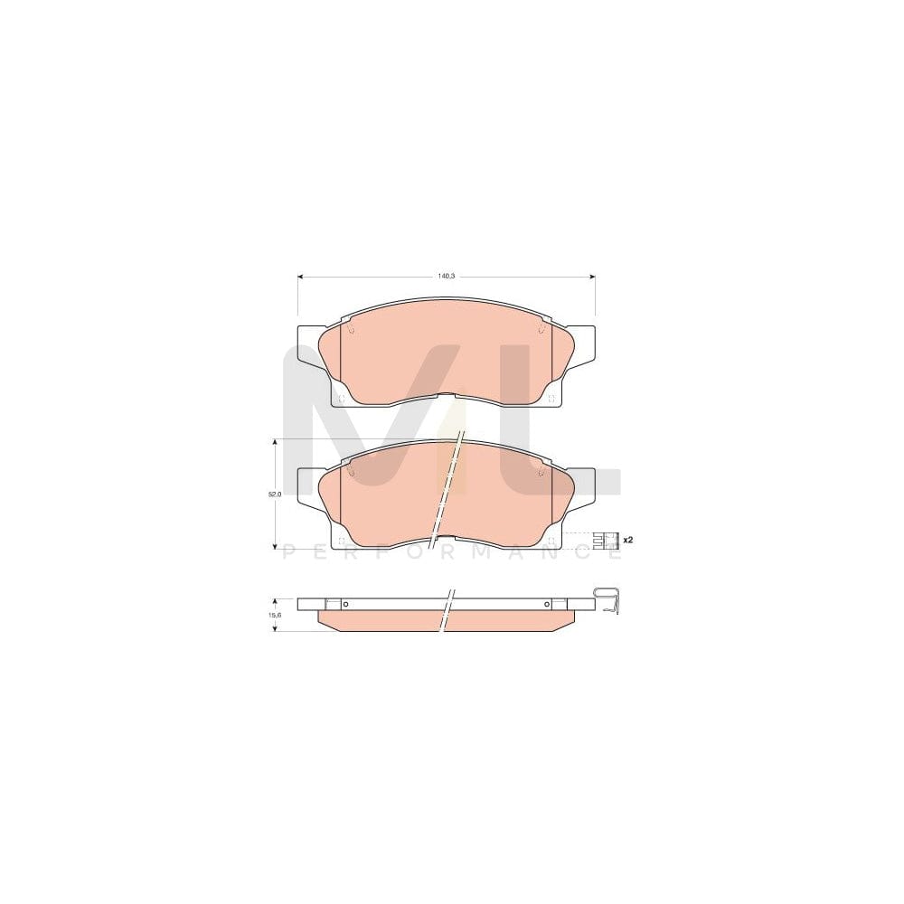 TRW Gdb877 Brake Pad Set For Toyota Mr2 Ii Coupe (W20) Not Prepared For Wear Indicator, With Accessories | ML Performance Car Parts