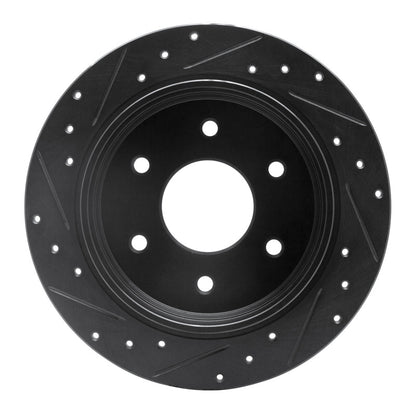 R1 Concepts R1 04-15 Infiniti QX56 Rear Right Drilled & Slotted Black Brake Rotor