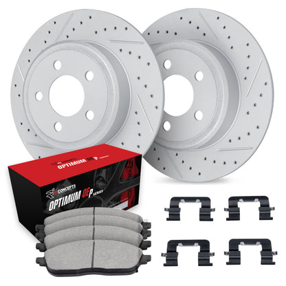 R1 Concepts R1 12-24 Hyundai Elantra GT Rear Drill/Slot Carbon Coated Rotor Set w/Optimum Pads