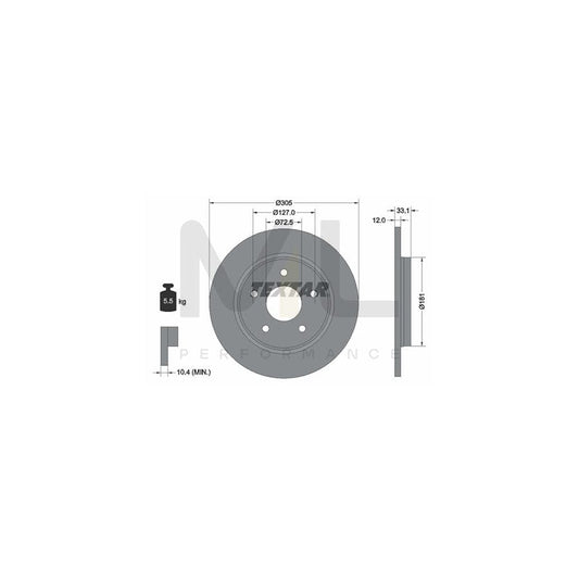 TEXTAR PRO+ 92181005 Brake Disc Solid, Coated, High-carbon, without wheel hub, without wheel studs | ML Performance Car Parts