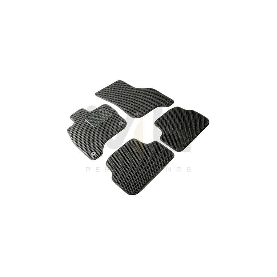 WALSER Qlean 55010 Floor mat set Elastomer, Front and Rear, Quantity: 4, Black