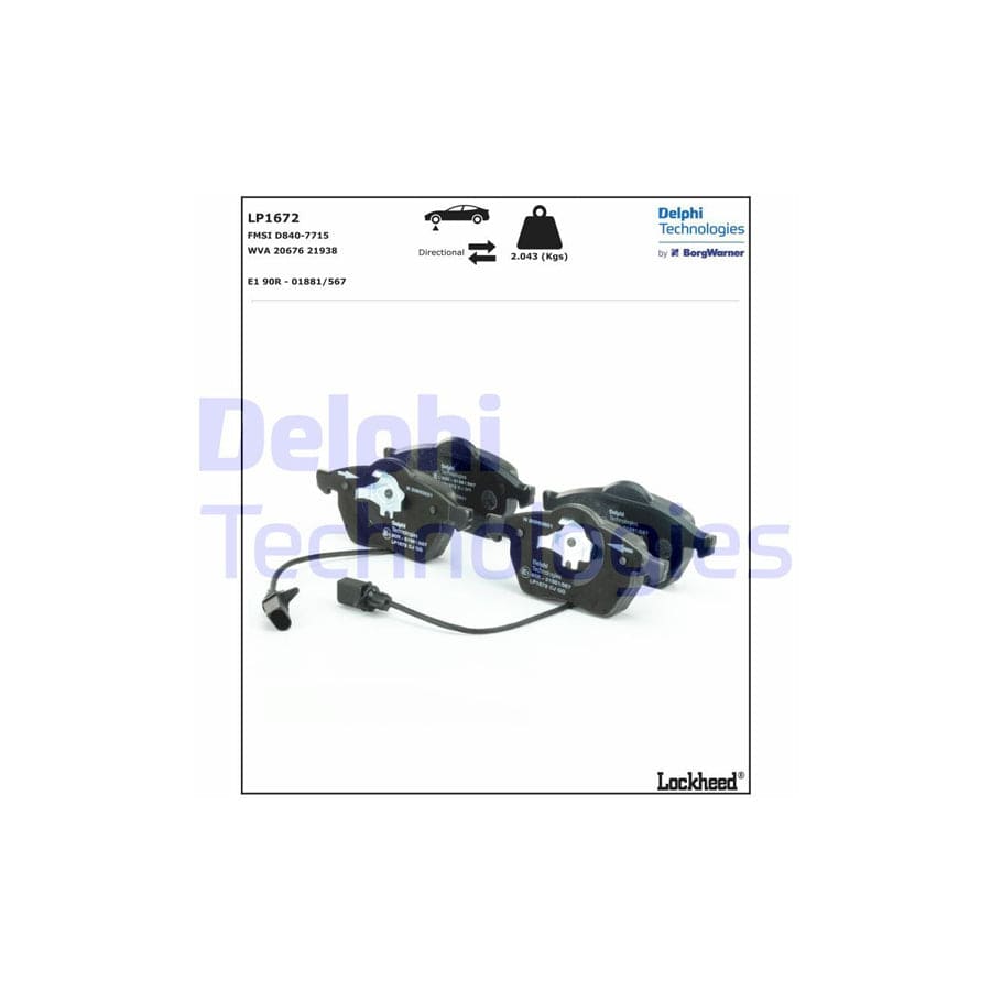Delphi Lp1672 Brake Pad Set