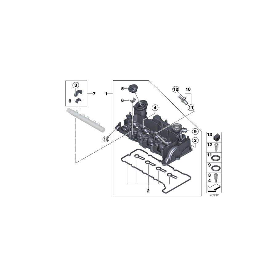 Genuine BMW 11128589943 R56 Cylinder Head Cover (Inc. One D, Cooper SD ALL4 & Cooper D 2.0) | ML Performance US Car Parts