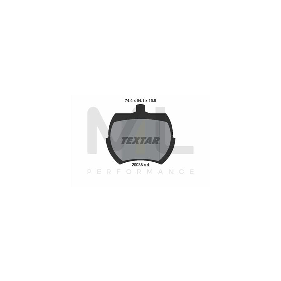 TEXTAR 2003801 Brake pad set not prepared for wear indicator | ML Performance Car Parts