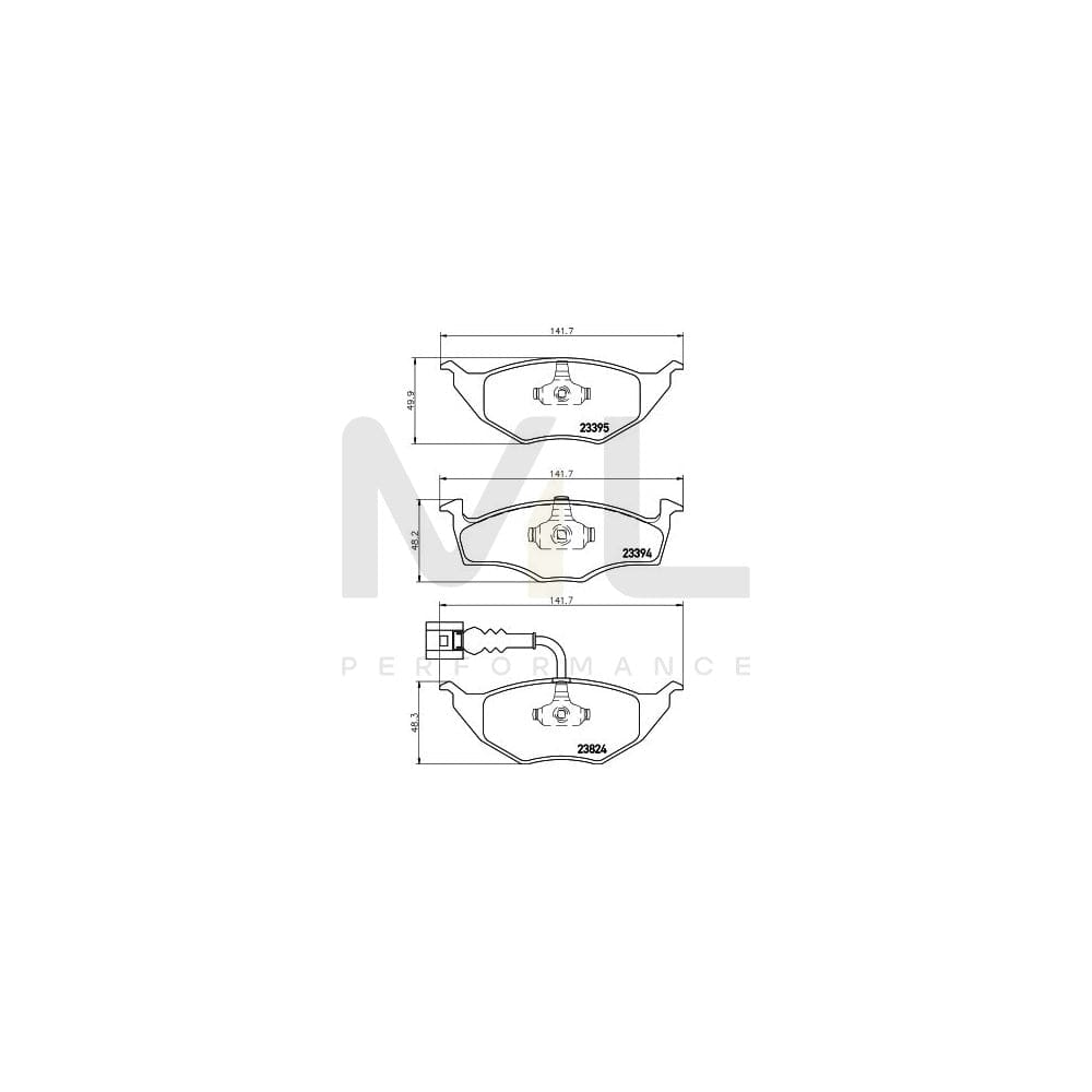 Hella 8DB 355 009-021 Brake Pad Set For Audi A2 (8Z0) With Integrated Wear Warning Contact