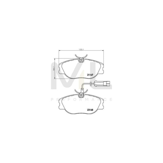 Hella 8DB 355 018-181 Brake Pad Set With Integrated Wear Warning Contact, With Brake Caliper Screws