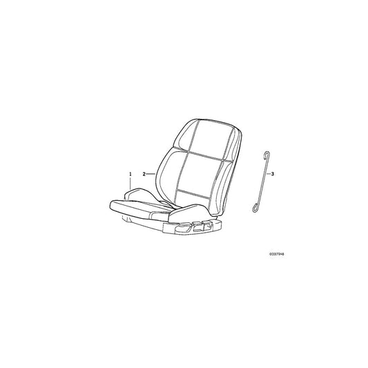 Genuine BMW 52108153846 E36 Cover Backrest Cloth 0383 ANTHRAZIT (Inc. 316i, 325i & 318i) | ML Performance US Car Parts