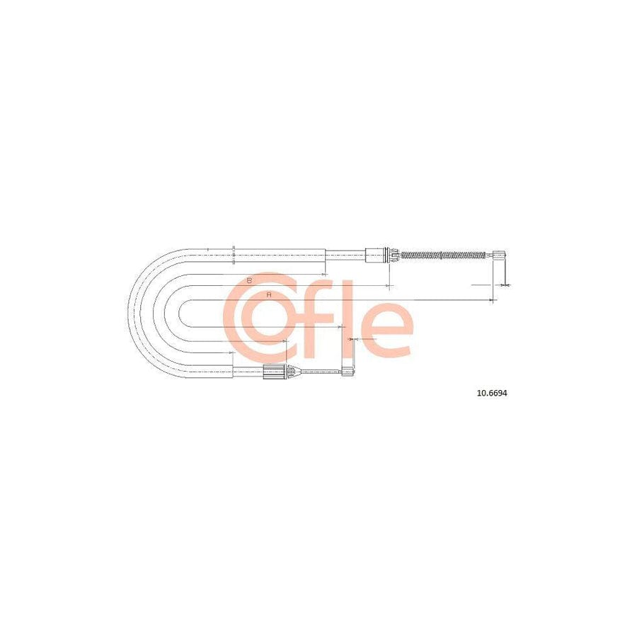 Cofle 10.6694 Hand Brake Cable for Renault Megane I Coach (Da)