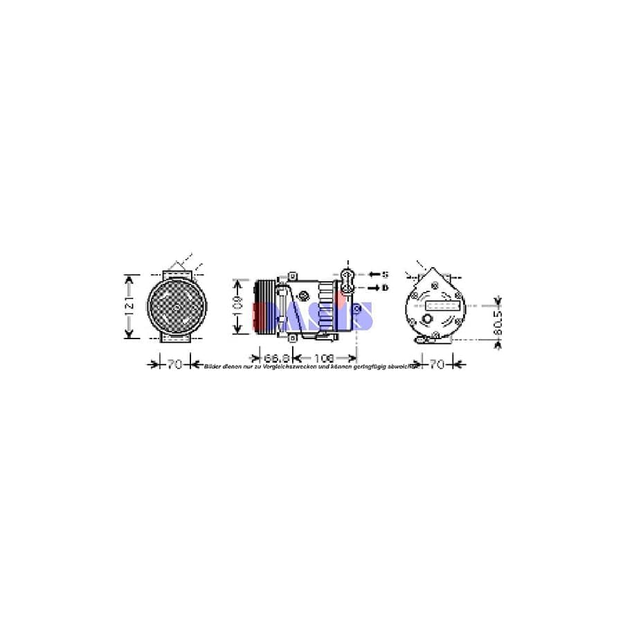 AKS Dasis 851409N Compressor, Air Conditioning for KIA Sorento I (Jc)