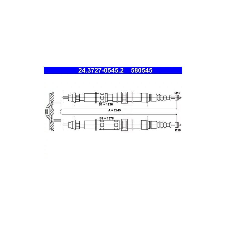 ATE 24.3727-0545.2 Hand Brake Cable