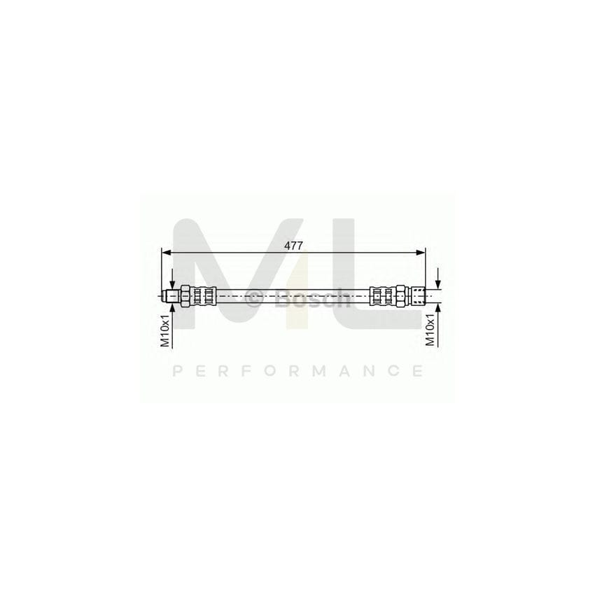 BOSCH 1 987 476 446 Brake Hose for VW Transporter T1 Minibus (22, 24, 25, 28) 477mm, M10 | ML Performance Car Parts