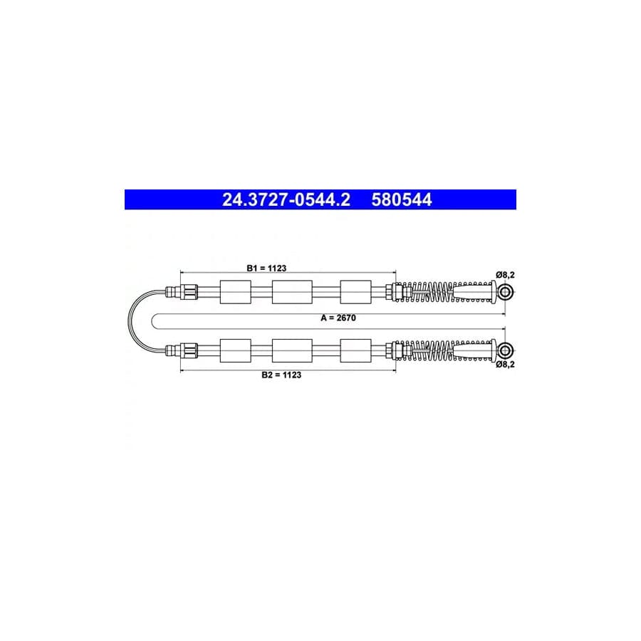ATE 24.3727-0544.2 Hand Brake Cable