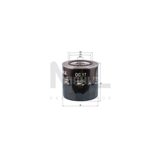 MAHLE ORIGINAL OC 17 Oil Filter Spin-on Filter, with one anti-return valve | ML Performance Car Parts