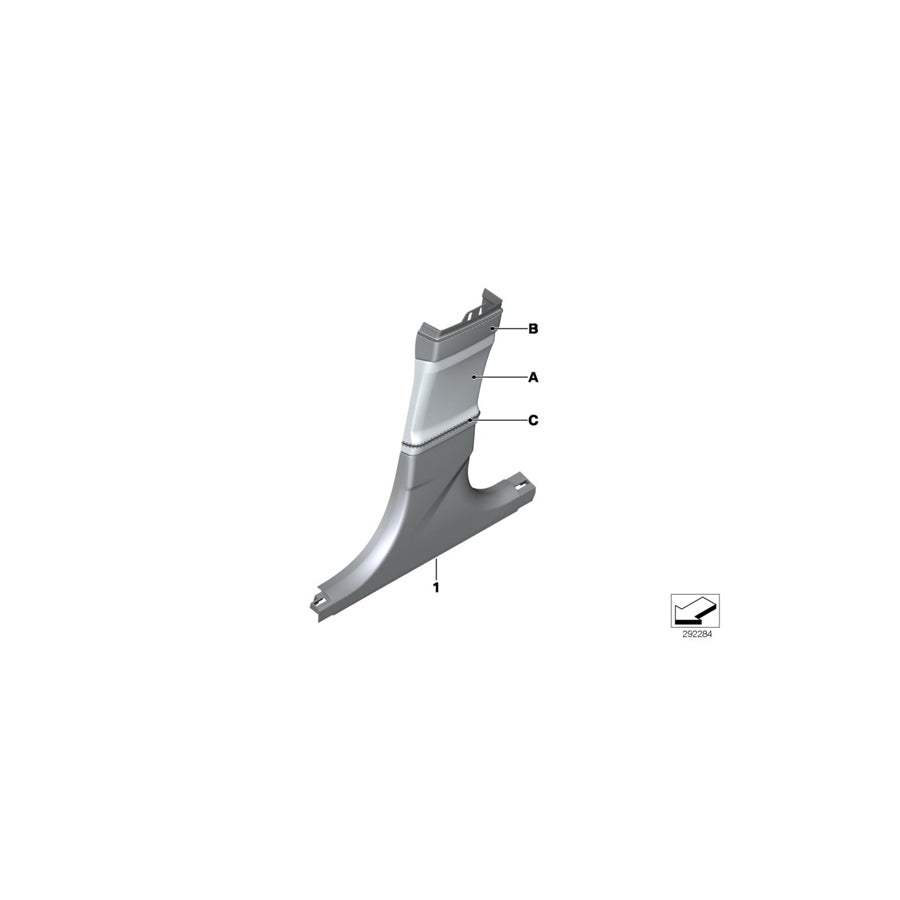 Genuine BMW 51437980698 F06 F06 Trim, B-Pillar, Leather, Lower Right INDIVIDUAL (Inc. 650iX 4.4, 640iX & 640i) | ML Performance US Car Parts