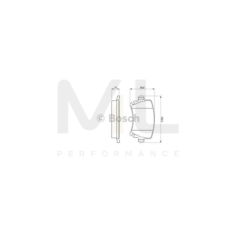 Bosch 0986424796 Brake Pad Set Front Axle, Rear Axle, With Mounting Manual BP937 | ML Performance Car Parts