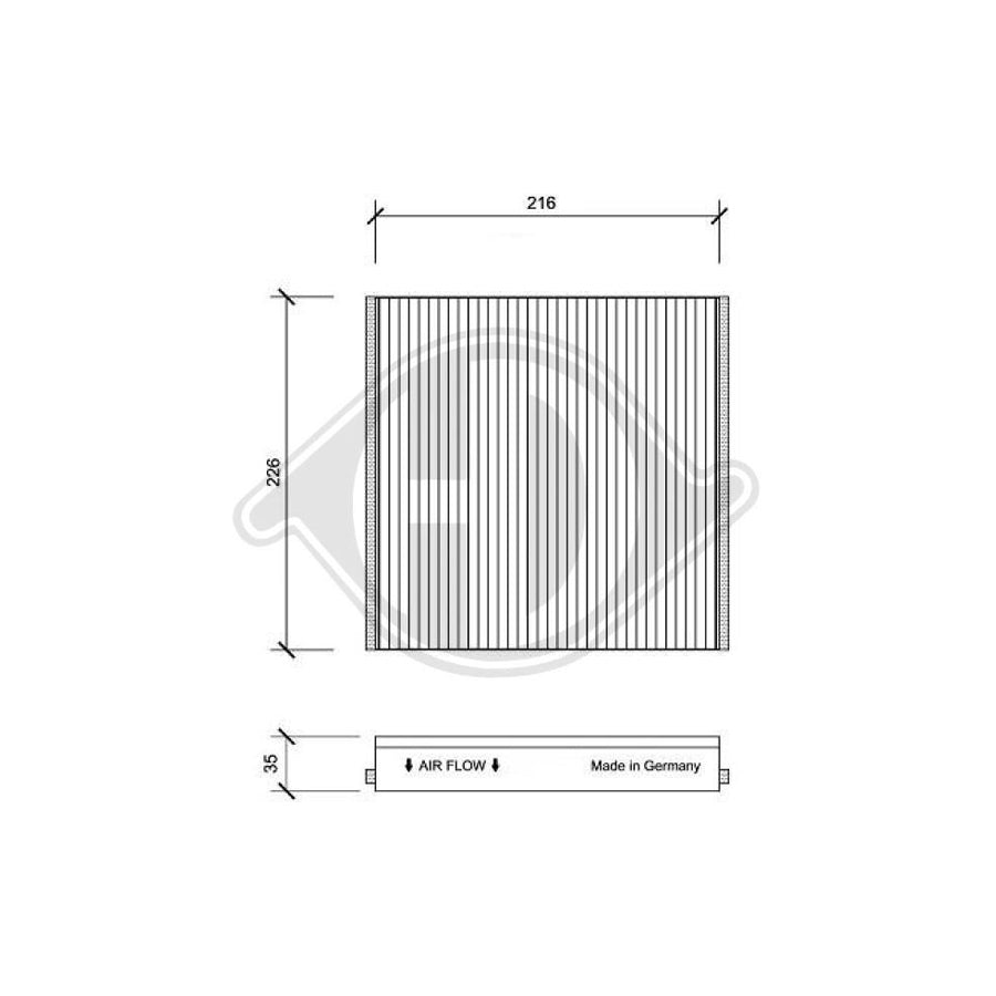 DIEDERICHS DCI1076 Pollen Filter